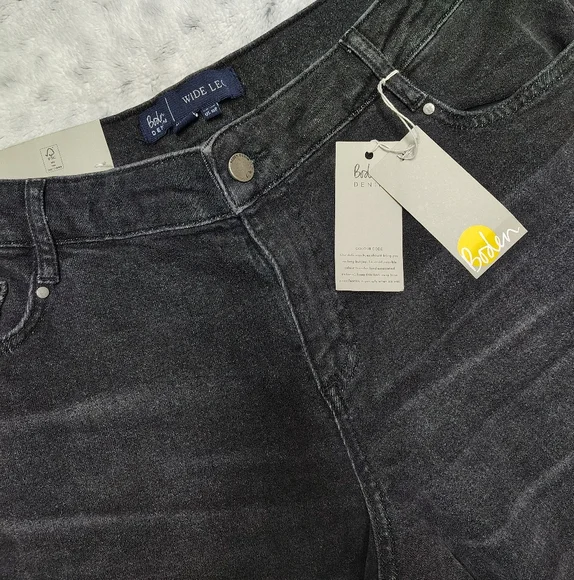 NWT Boden Wide Leg Low Rise Black Jeans Women's Dize 14 Petite SOLD OUT STYLE! - Picture 4 of 8